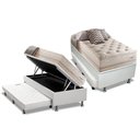 Ver imagem 1 de Cama Box Baú C/auxiliar Solteiro: Colchão Molas Herval Maxspring Scotland + Base Branco(88x188)