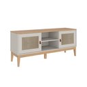 Ver imagem 2 de Rack Sala de Estar para Tv 135cm até 60 Polegadas 2 Portas Cor:mel Off White