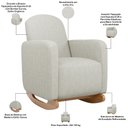 Ver imagem 4 de Poltrona de Amamentação com Balanço Orgânica Saori W01 Linho Cru - Lyam Decor