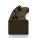 Ver imagem 6 de Sofá Curvo Decorativo Kimiko 447cm 5 Lugares Sala de Estar com Chaise Veludo Marrom G52 - Gran Belo