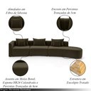 Ver imagem 3 de Sofá Curvo Decorativo Kimiko 447cm 5 Lugares Sala de Estar com Chaise Veludo Marrom G52 - Gran Belo