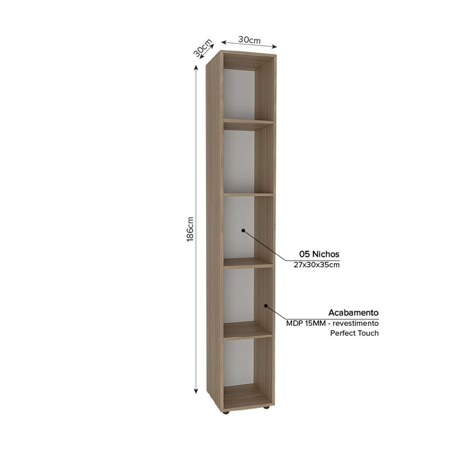 Estante para Livros Modular 5 Nichos Liverpool DRD Móveis - 4