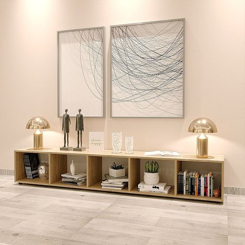 Estante/Rack Horizontal ou Vertical 5 Nichos 186CMX30CM Liverpool Marrom/Amadeirado Montana