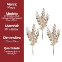 Ver imagem 7 de Kit 3 Galhos Pick Natalino Decorativos Multi Folhas Champanhe Prime Fosco 28cm - Magizi