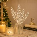 Ver imagem 3 de Kit 3 Galhos Pick Natalino Decorativos Multi Folhas Champanhe Prime Fosco 28cm - Magizi