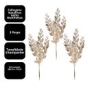 Ver imagem 5 de Kit 3 Galhos Pick Natalino Decorativos Multi Folhas Champanhe Prime Fosco 28cm - Magizi