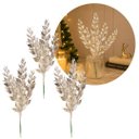 Ver imagem 6 de Kit 3 Galhos Pick Natalino Decorativos Multi Folhas Champanhe Prime Fosco 28cm - Magizi