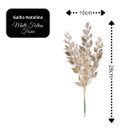 Ver imagem 2 de Kit 3 Galhos Pick Natalino Decorativos Multi Folhas Champanhe Prime Fosco 28cm - Magizi