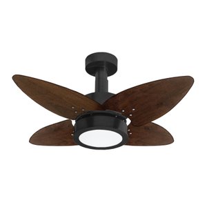 Ventilador de Teto Aspen LED Venti-delta 3000k Preto 4Pás Imbuia 110V+Controle