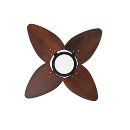 Ventilador de Teto Aspen LED Venti-delta 3000k Preto 4Pás Imbuia 110V+Controle - 3