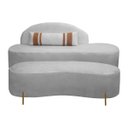 Ver imagem 3 de Kit Sofá Namoradeira Orgânica Maitê 1.80m com Puff Cinza Sofa Store