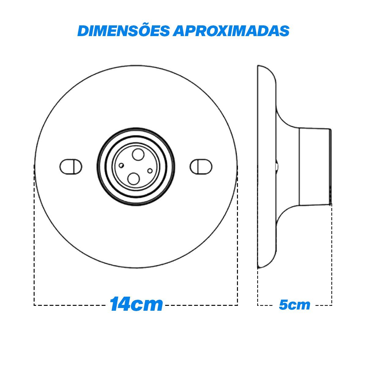 Kit 10 Plafon Sobrepor 100w com Bocal Soquete E27 em Porcelana 250v Cor:preto - 7