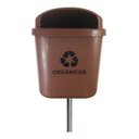 Ver imagem 1 de Cesto Individual Lixeira Coleta Seletiva 40 Litros Com Poste:Vermelho