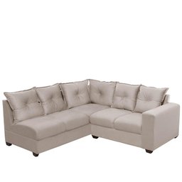 Sofá De Canto 1,66x1,83m D28 4 Lugares Molas Espirais Bege - 5