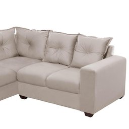 Sofá De Canto 1,66x1,83m D28 4 Lugares Molas Espirais Bege - 4