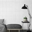 Ver imagem 2 de Papel de Parede Adesivo Grid Preto e Branco Lavável Fosco 10m