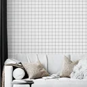Ver imagem 1 de Papel de Parede Adesivo Grid Preto e Branco Lavável Fosco 10m