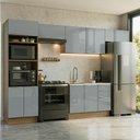 Ver imagem 1 de Armário de Cozinha Completa 350 x 60 cm Rustic/Cinza Lux Madesa 02