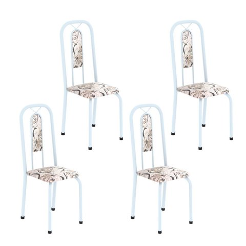 Cadeiras para Sala de Jantar 4 Unidades Lívia Branco/Arabesco