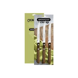Facas para Carne com Lâmina de Inox e Cabo de Madeira - 3 Peças - 2