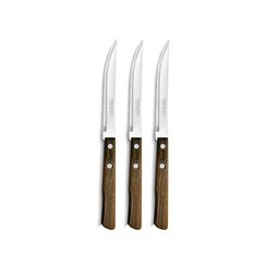 Facas para Carne com Lâmina de Inox e Cabo de Madeira - 3 Peças - 1