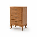 Ver imagem 1 de Mesa de Cabeceira 4 Gavetas Mdf Madeira Imbuia Pés Luiz Xv