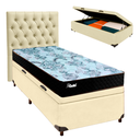 Ver imagem 1 de Kit Cabeceira + Cama Box Bau + Colchão Solteiro Molas Ensacadas Life Gold Paropas