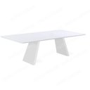 Ver imagem 1 de Mesa de Jantar Nirvana Livia 220 cm Retangular Borda Arredondada Madeira Vidro Colado Off White
