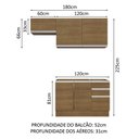 Ver imagem 4 de Armário de Cozinha Compacta 180cm Rustic Glamy Madesa 09