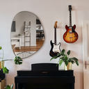 Ver imagem 1 de Espelho Pinterest Orgânico Decorativo Grande 80x60cm Borda em Couro 3cm - Mod. Nuvem Preto