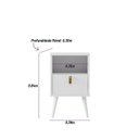 Ver imagem 3 de Mesa de Cabeceira 1 Gaveta 1 Nicho Pés Palito Retrô Búzios Branco