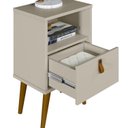 Ver imagem 5 de Mesa de Cabeceira 1 Gaveta 1 Nicho Pés Palito Retrô Búzios Branco