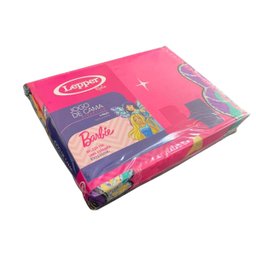 Jogo de Cama Infantil Lepper Barbie Solteiro 3 Peças Microfibra Rosa - 4
