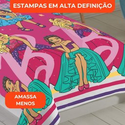 Jogo de Cama Infantil Lepper Barbie Solteiro 3 Peças Microfibra Rosa - 5