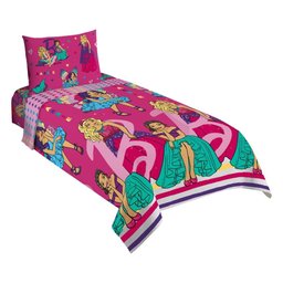 Jogo de Cama Infantil Lepper Barbie Solteiro 3 Peças Microfibra Rosa - 1