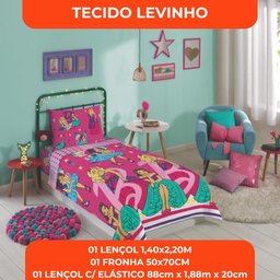 Jogo de Cama Infantil Lepper Barbie Solteiro 3 Peças Microfibra Rosa - 8