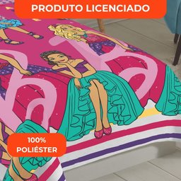 Jogo de Cama Infantil Lepper Barbie Solteiro 3 Peças Microfibra Rosa - 7