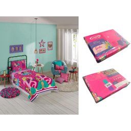 Jogo de Cama Infantil Lepper Barbie Solteiro 3 Peças Microfibra Rosa - 6