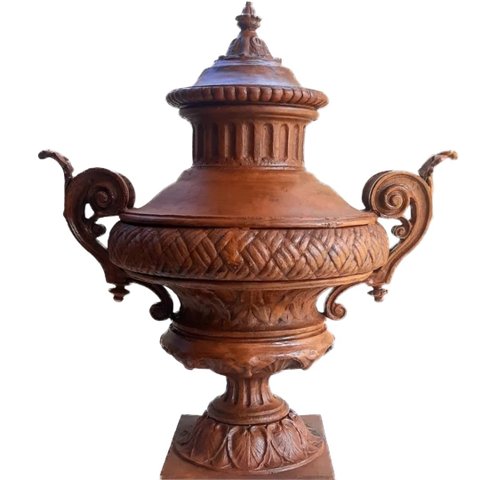 ÂNFORA ÁRABE VASO JARDIM LUXO FERRO FUNDIDO PRONTO ARTES DECORAÇÃO DE FAZENDA