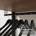 Ver imagem 4 de Guarda-roupa Closet Modulado Valencia 2 Gavetas 129cm Rustic/preto Madesa Xa