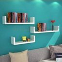 Ver imagem 3 de Jogo 3 Prateleira U 70x20 Quarto Sala Cozinha Mdf Branco