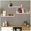 Ver imagem 5 de Jogo 3 Prateleira U 70x20 Quarto Sala Cozinha Mdf Branco