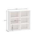Ver imagem 3 de Estante de Livros 90CMX84,5cm Multiuso 6 Nichos Geórgia Branco
