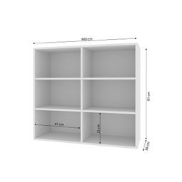 Estante para Livros Multiuso 6 Nichos 81cmx90cm Geórgia - 6