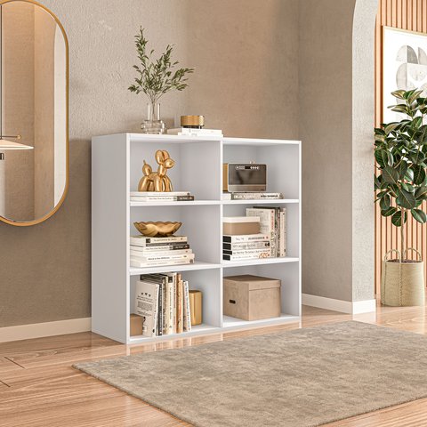 Estante para Livros Multiuso 6 Nichos 84,5cmx90cm Geórgia