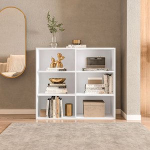 Estante para Livros Multiuso 6 Nichos 81cmx90cm Geórgia
