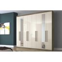 Ver imagem 4 de Guarda Roupa Casal 8 Portas e 4 Gavetas c/ Espelho Master Vip 8.4 Branco - Santos Andirá