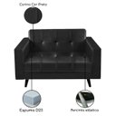 Ver imagem 3 de Sofá para Escritório Roma 02 Lugares - Corino - Cor Preto - 60041