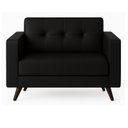Ver imagem 2 de Sofá para Escritório Roma 02 Lugares - Corino - Cor Preto - 60041