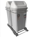 Ver imagem 1 de Lixeira Dupla Deslizante de Embutir Armário para Cozinha 10l Corrediça Tampa Basculante